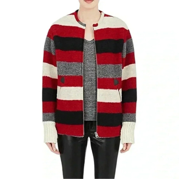 Isabel Marant Red and Gray Striped Jacket - Picture 14 of 16